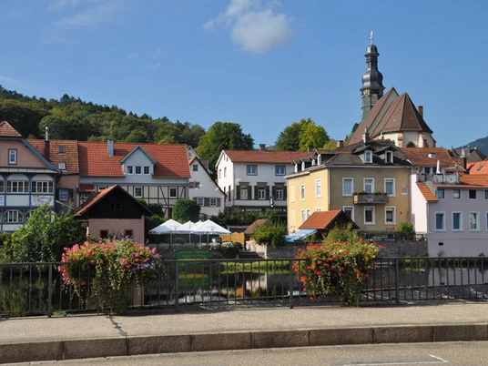 Blick auf den Biergarten an der Murg