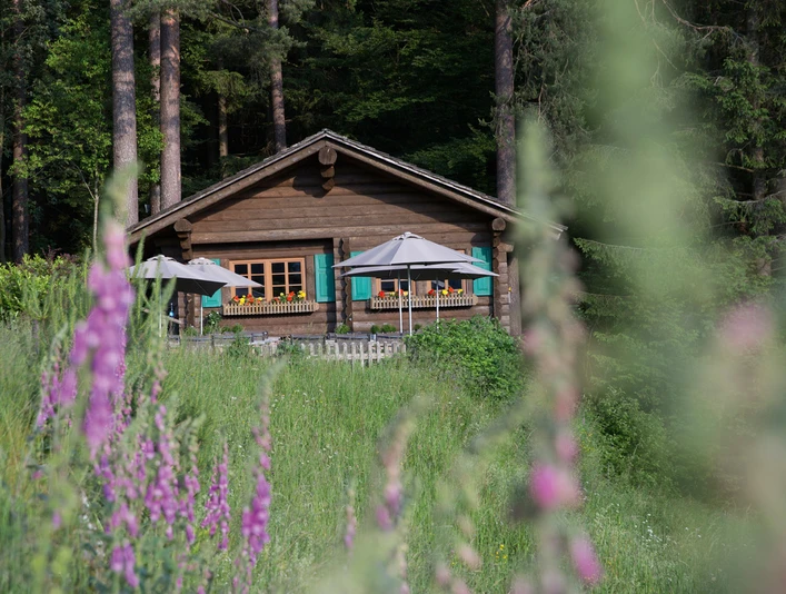 Blockhütte Außenansicht
