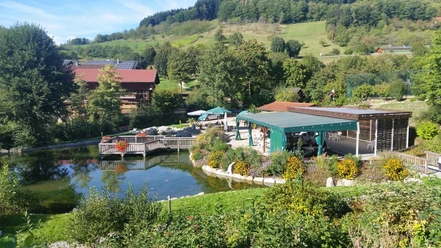Blick von der Mummelseehalle in den Kurpark copyright Tourist Info Seebach