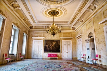 Landesmuseum Kunst und Kulturgeschichte Oldenburg Magnificent room in the State Museum of Art and Cultural History in Oldenburg with chandelier