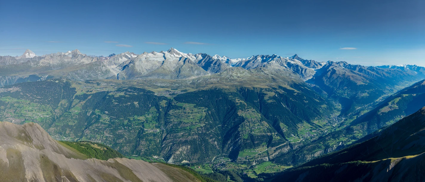 Flugaufnahme von der Aletsch Arena