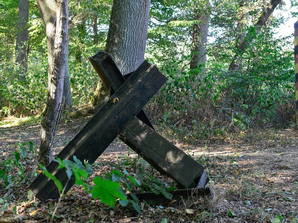 Holzsperrkreuz nahe der ehemaligen Grenze bei Rade Holzsperrkreuz nahe der ehemaligen Grenze bei Rade