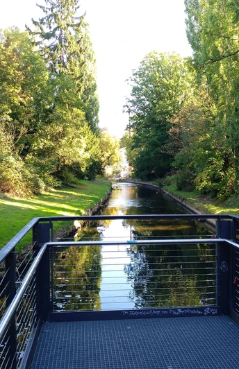 Aussichtssteg in Herford an Wallanlagen Aussichtssteg Herford Stadtgraben Aa Werre