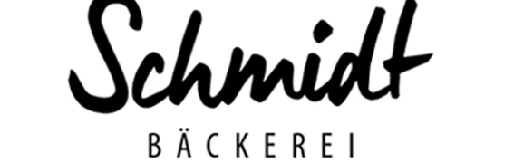 Bäckerei Schmidt Logo der Bäckerei Schmidt mit elegantem Schriftzug und dem Wort "Bäckerei" in Großbuchstaben.