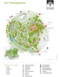 Parkkarte Herminghauspark in Velbert Der Herminghauspark in Velbert zeigt eine detaillierte Parkkarte mit Wegekennzeichnungen und Einrichtungen.