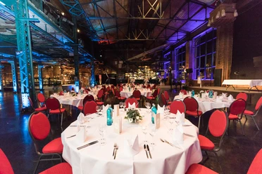 Event hall meeting room with banquet style seating at the event venue Da Capo – presented by Leipzig Convention Bureau