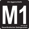 Markierungszeichen M1 Aggerschleife, 80x80 mm.jpg Markierungszeichen M1 Aggerschleife, 80x80 mm.jpg