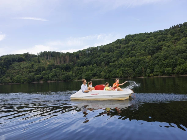 Tretbootfahren auf dem Obersee