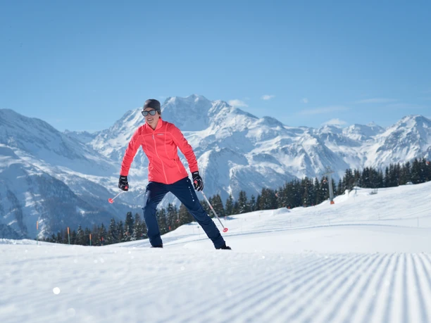 Langlaufen auf der Bettmeralp in der Aletsch Arena