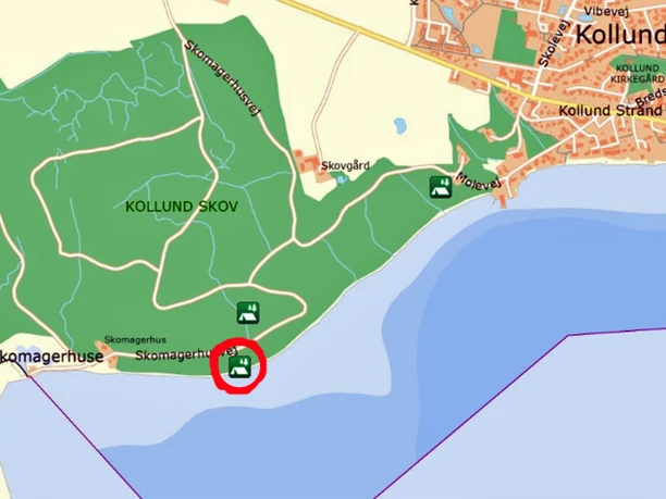 Kort-Kollund-Skov-kystnær-shelterplads Kort-Kollund-Skov-kystnær-shelterplads