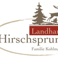 Hirschsprung_Logo.jpg Logo des Landhauses Hirschsprung mit springendem Hirsch und Tannenbaum, begleitet von Schriftzügen.