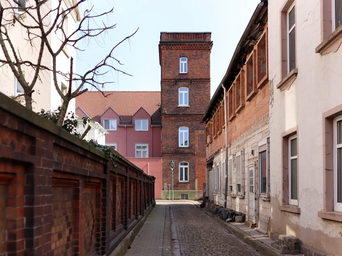 Minden - wasserturm der laxburg.jpg Das Bild zeigt den Wasserturm der Laxburg.
