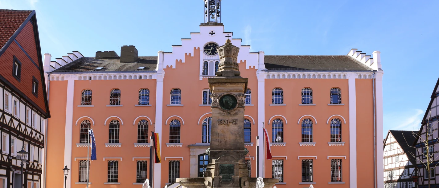 Rathaus Brunnen Stadt Hofgeismar