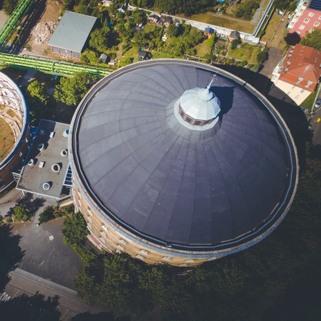 Panometer Leipzig aus der Vogelperpektive - Museen in Leipzig