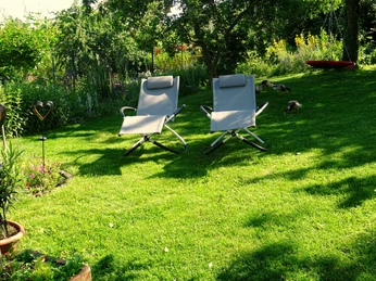 Liegestühle im Garten