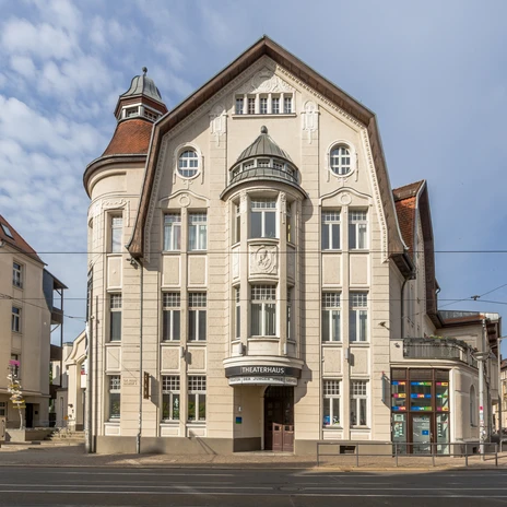 Exterior view of the Theater der Jungen Welt with its beautiful facade, culture, theatre, stage