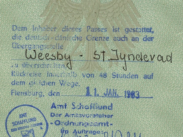 Stempel i passet, der gjorde det muligt at passere grænsen ved Bögelhuus.jpg