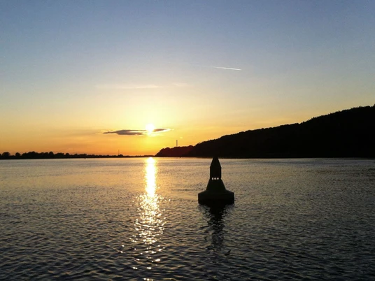 Sonnenuntergang auf der Elbe - Campingplatz Tesperhude