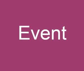 Weiße Schrift auf einem roten Hintergrund mit dem Schriftzug "Event".