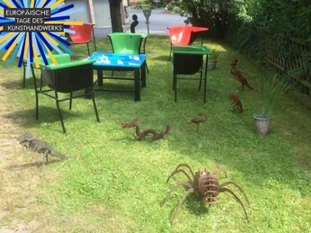 Metall Stahl Rostskulpturen mit Logo