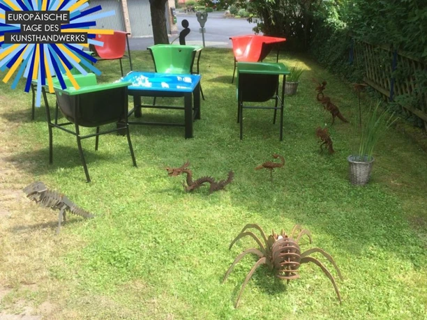 Metall Stahl Rostskulpturen mit Logo