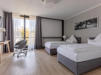 Gelbes Haus Doppelzimmer Einzelbetten1