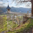 Historischer Personenaufzug Bad Schandau Eine Metallbrücke mit einem kleinen Turm führt über eine grüne Landschaft mit Bäumen und Hügeln im Hintergrund, bei sonnigem Wetter.A metal bridge with a small tower leads over a green landscape with trees and hills in the background, in sunny weather.Kovový most s malou věží vede za slunečného počasí přes zelenou krajinu se stromy a kopci v pozadí.Metalowy most z małą wieżą prowadzi przez zielony krajobraz z drzewami i wzgórzami w tle, przy słonecznej pogodzie.Een metalen brug met een kleine toren leidt over een groen landschap met bomen en heuvels op de achtergrond, bij zonnig weer.Un ponte metallico con una piccola torre conduce su un paesaggio verde con alberi e colline sullo sfondo, in un tempo soleggiato.