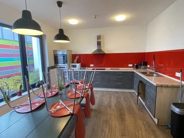 Shared kitchen with large dining table