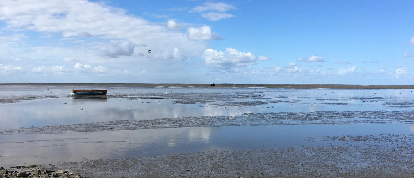 Juist Wasser, Meer, Boot, Himmel, Weite, Wolken