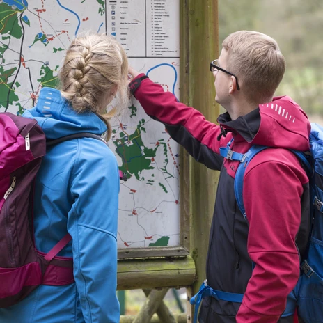 Infokarte in der Dahlener Heide - Wandern im Herbst in der Region Leipzig