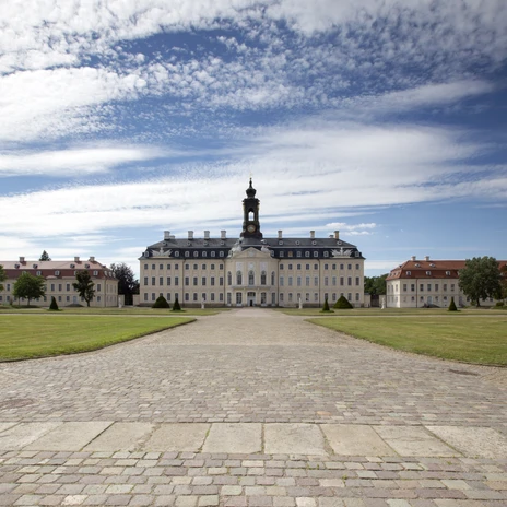 The grounds of Hubertusburg Castle in Wermsdorf in the Leipzig region