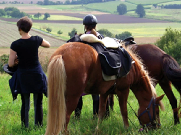 Kinder auf der Pferdekoppel