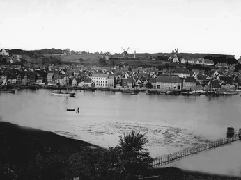 Hafenpanorama von Flensburg um 1880