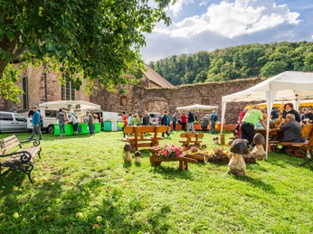 Verkaufsstände auf dem Bauernmarkt am Kloster Buch in Leisnig - Einkaufen in der Region Leipzig Verkaufsstände auf dem Bauernmarkt am Kloster Buch in Leisnig