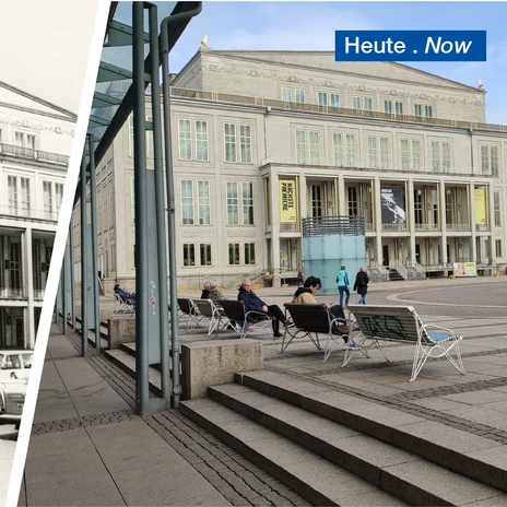 Augustusplatz before vs now | Leipzig Convention Bureau Augustusplatz before vs. now - presented by Leipzig Convention Bureau