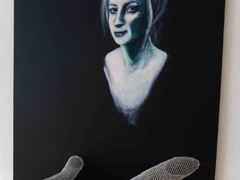 DE MUYNCK_Introvertierte Kuratorin (Art Codex). 2018+November 2020, Objekt. Acryl, Leinwand, Holz, Aluminium. 100 x 80 x 37 cm -kk.jpg