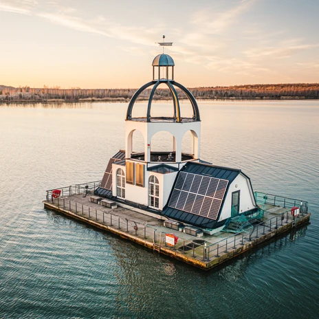 Vineta auf dem Störmthaler See im Leipziger Neuseenland - Kirche in der Region