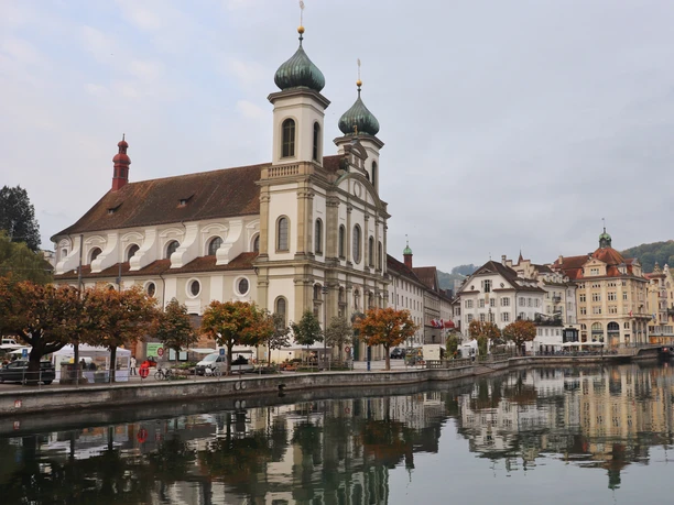 Autumn in Lucerne, view of the Jesuit Church
