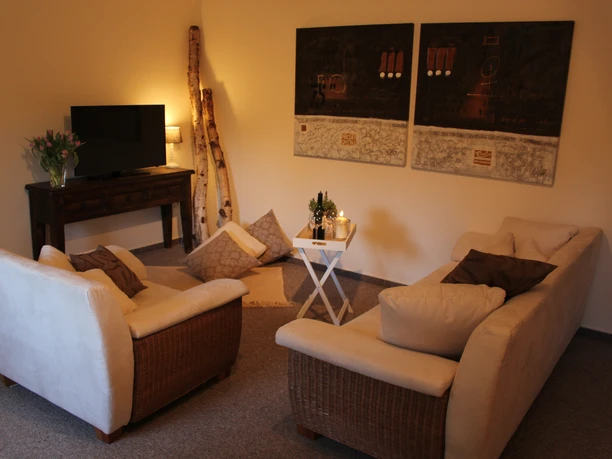 Gemütliche Sitzecke in der Ferienwohnung