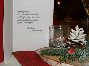 Begrüßungskarte Dorfgasthaus Schwettmann