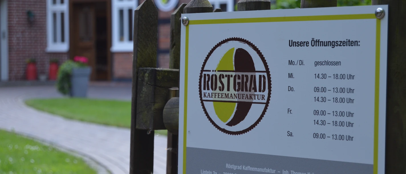 Röstgrad Kaffeemanufaktur Schild Röstgrad Kaffeemanufaktur Schild