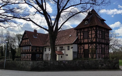Alte Eiche vor Müdener Dorfkirche