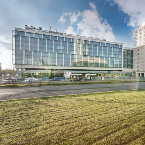 Außenansicht des Tagungshotel Radisson Blu Leipzig | Leipzig Convention Bureau