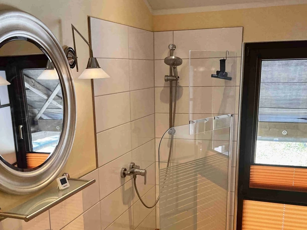 Douche in het kleine hostel in Winkeldorf