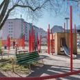 Bleichergärtli Zeigt Spielplatz im Park BleichergärtliShows playground in the Bleichergärtli parkMontre l'aire de jeux du parc Bleichergärtli