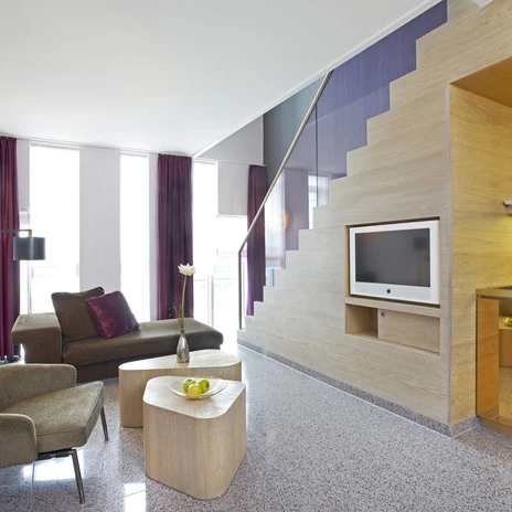 Wohnbereich der abito suites in Leipzig