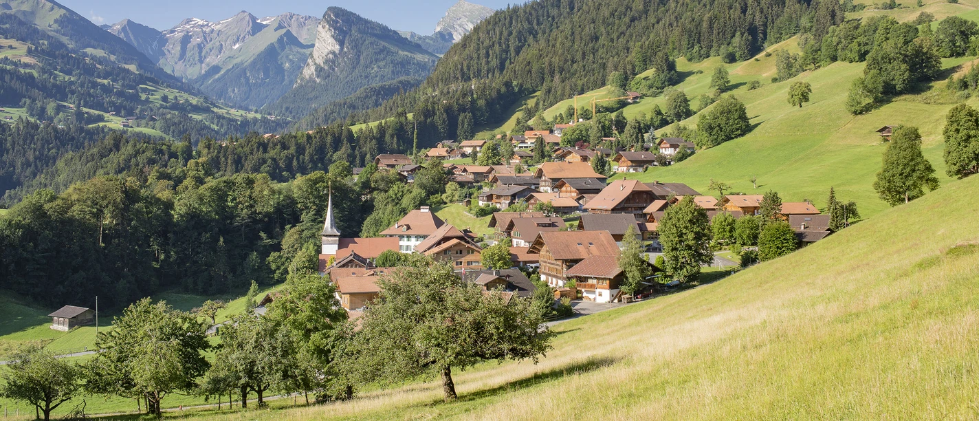 Le village de Diemtigen en été Le village de Diemtigen en été