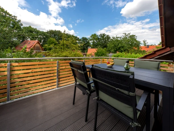 Het balkon in de vakantiewoning Zürns Hoff