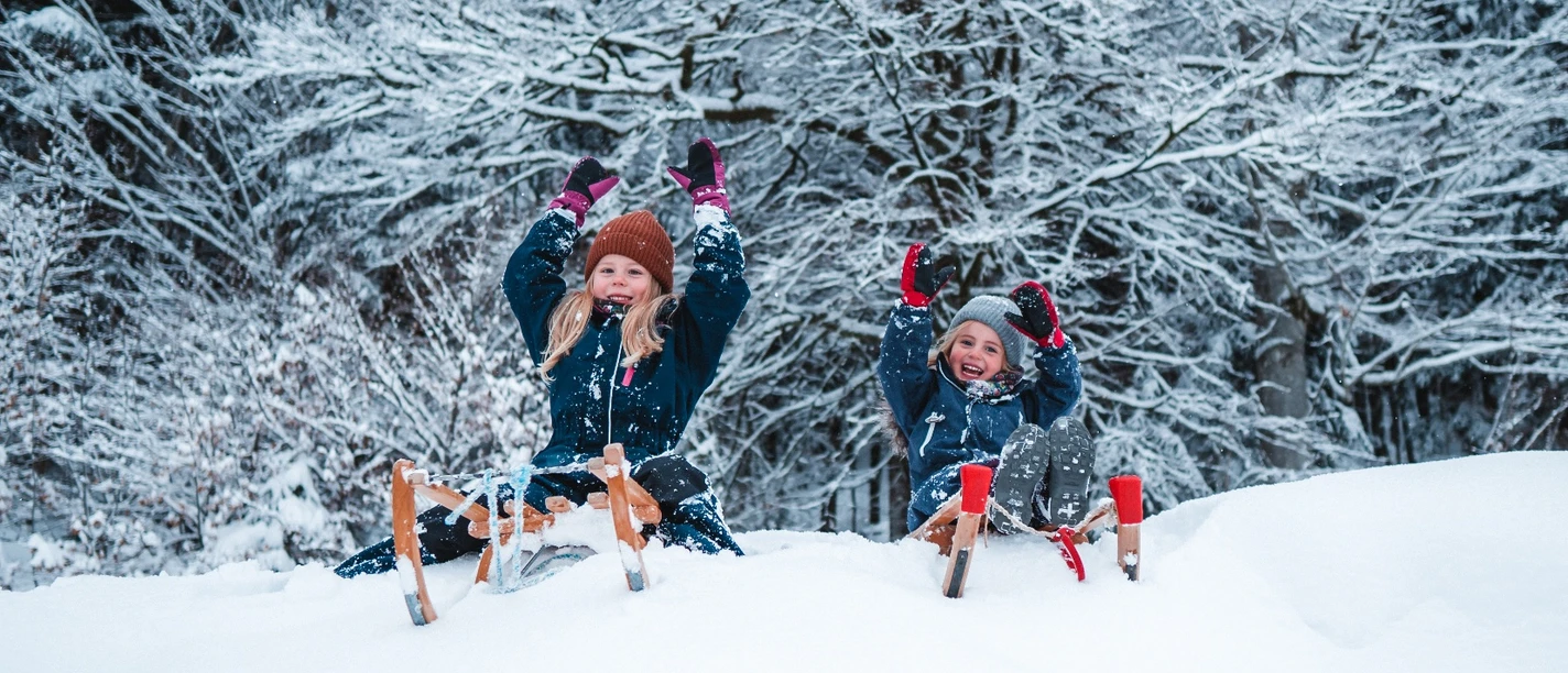 Schlittenfahren am Rodelhand Obertal Buhlbach