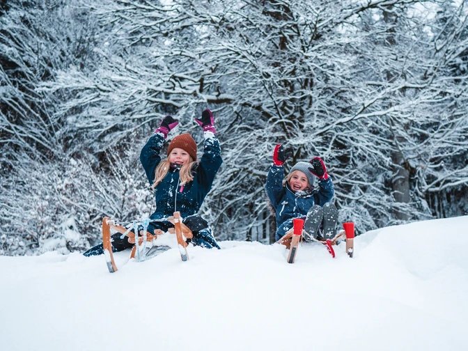 Schlittenfahren am Rodelhand Obertal Buhlbach